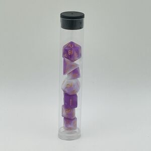 7pcs Tiny Polyhedral Dice for Dungeons & Dragons DND RPG Games Purple Theme
